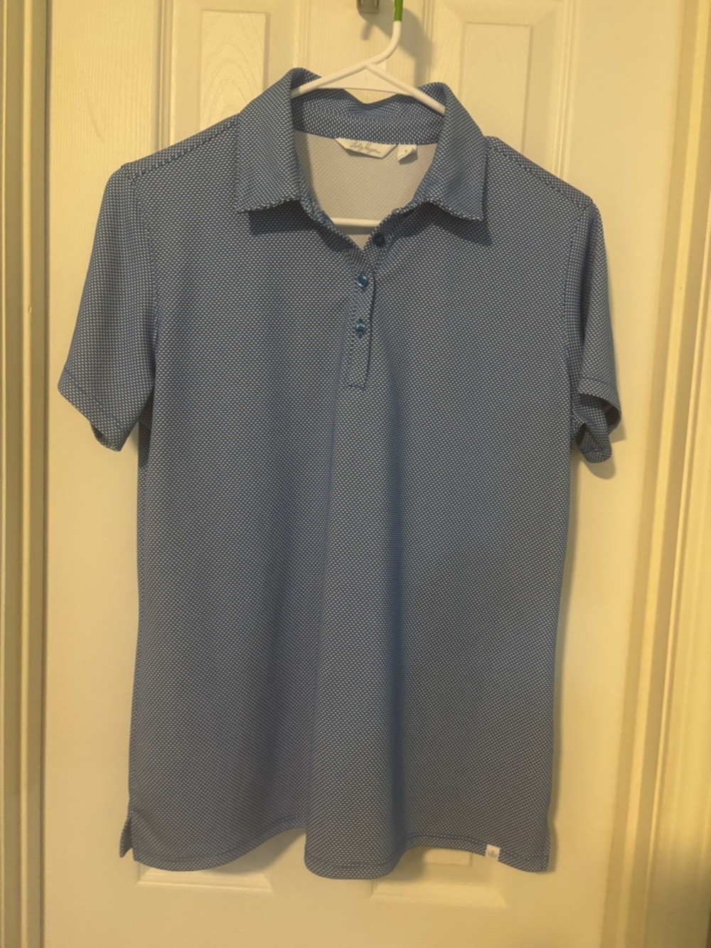 Lady Hagen Light Blue Microdot Polo